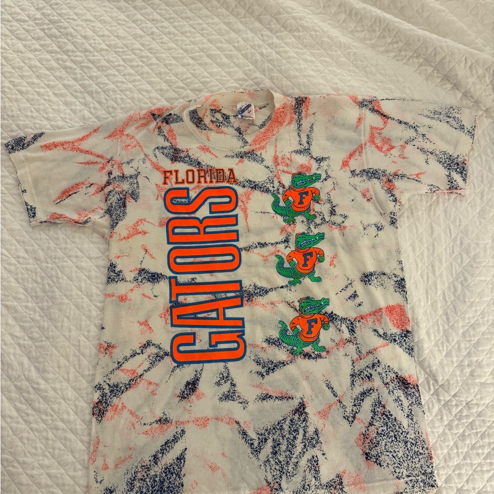RARE Vintage 1991 Florida Gators Tee Shirt Single Stitch 90s Neon Rella L SEC